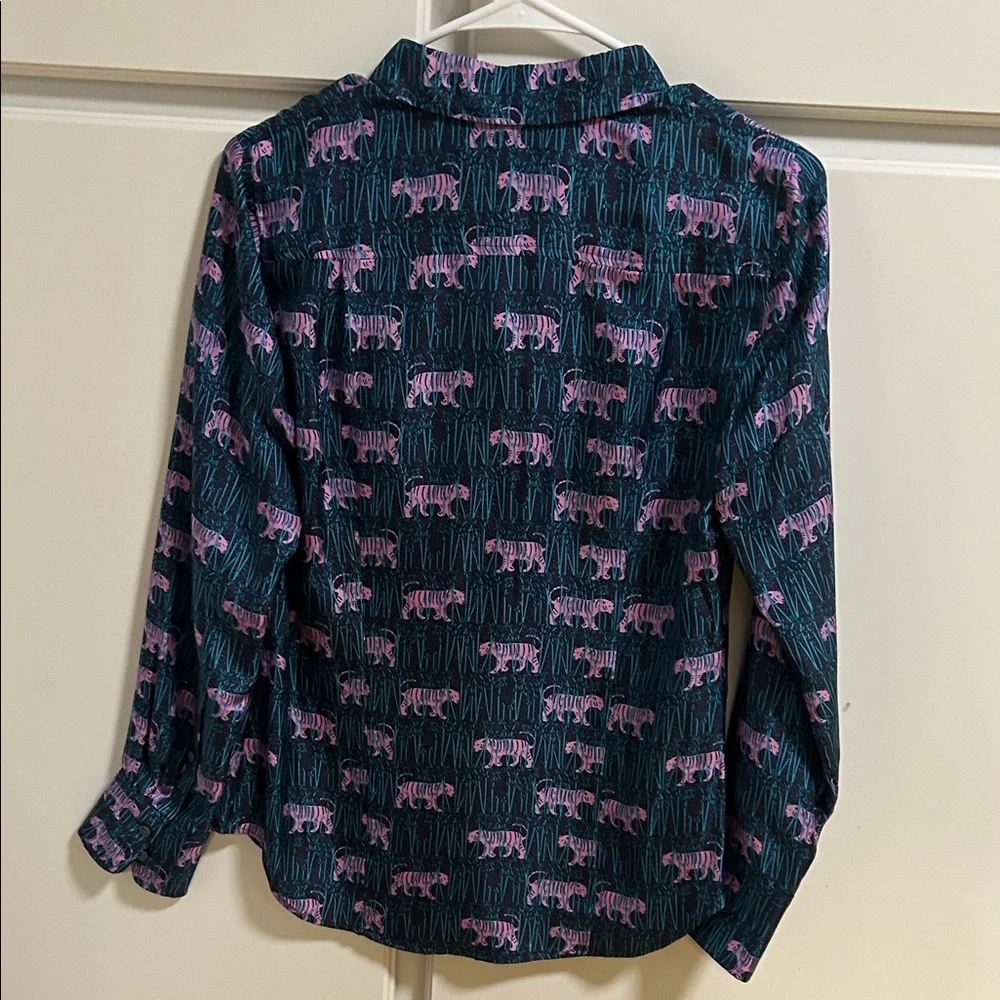 J. Crew Collections Silk Tiger Print Blouse